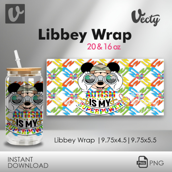 Autism is my Superpower Libbey Wrap