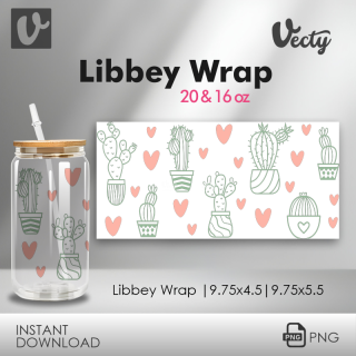 Cactus Y Corazones Libbey Wrap 030