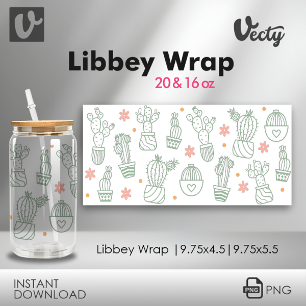 Cactus Y Flores Libbey Wrap 031