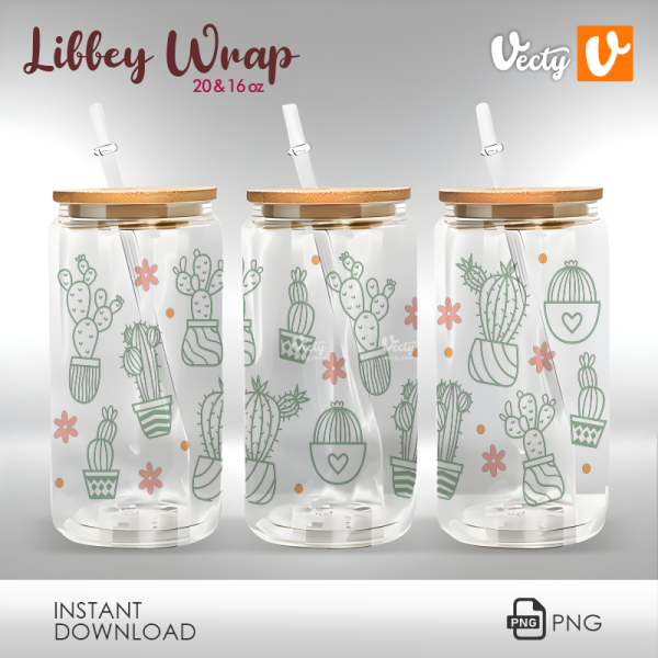 Cactus Y Flores Libbey Wrap 031
