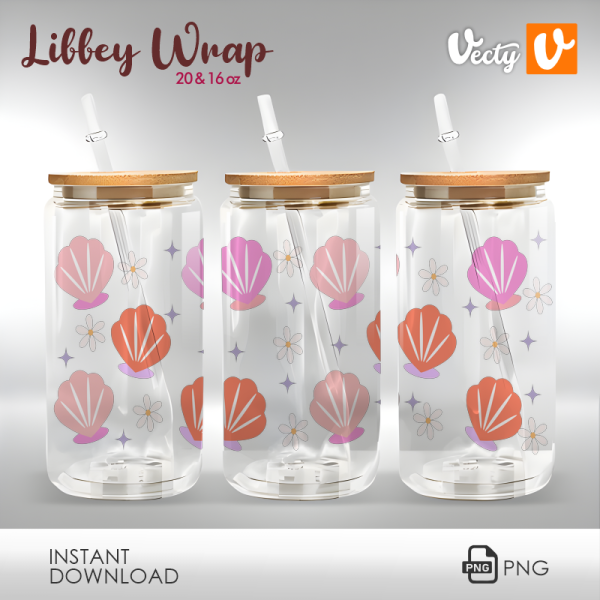 Conchas Pastel Floral Libbey Wrap