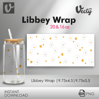 Estrellas Y Margaritas Libbey Wrap 039