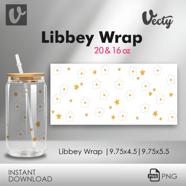 Estrellas Y Margaritas Libbey Wrap 039