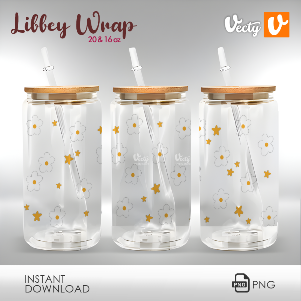 Estrellas Y Margaritas Libbey Wrap 039