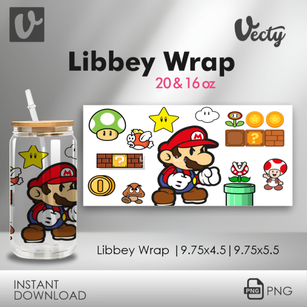 Mario Power Up Libbey Wrap 080