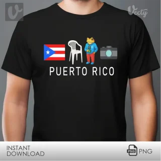 Puerto-Rico-Coqui-Trending-tshirt-black-chest