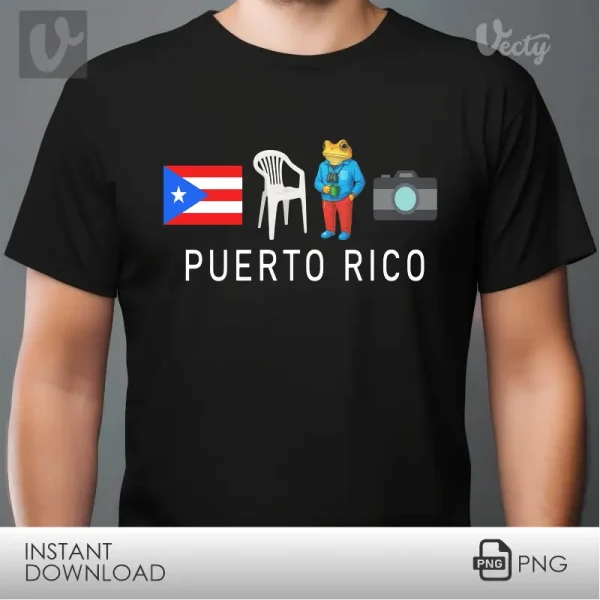 Puerto-Rico-Coqui-Trending-tshirt-black-chest